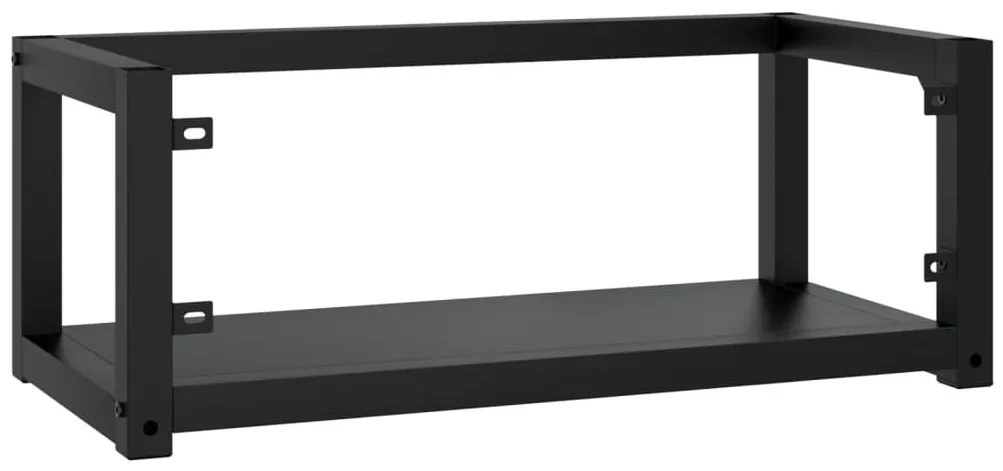 fekete vas fürdőszobai fali mosdókagylókeret 79 x 38 x 31 cm