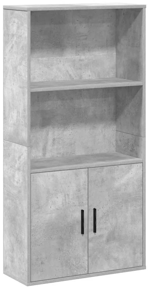 betonszürke szerelt fa könyvespolc 60x24x120 cm