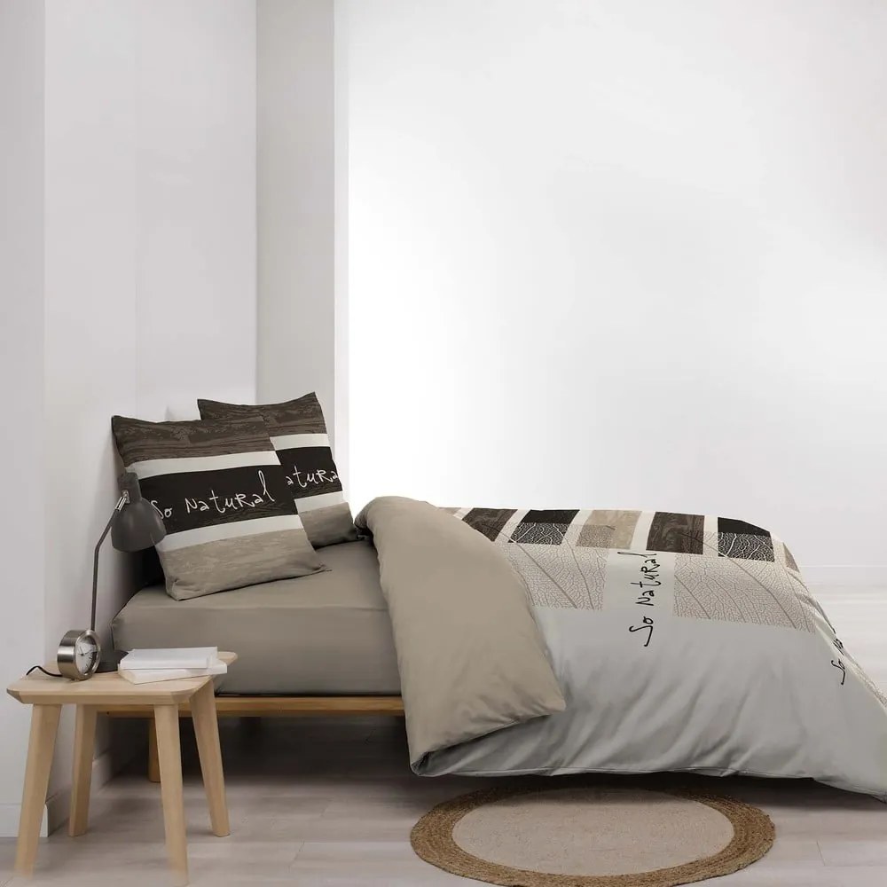 Barna kétszemélyes pamut ágyneműhuzat 200x200 cm So Natural – douceur d'intérieur