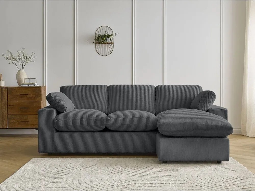 Sötétszürke kordbársony sarokkanapé Belair – Bobochic Paris