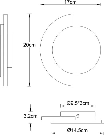 Globo 78393-8 - ROJAS LED fali lámpatest LED/8W/230V 3000K