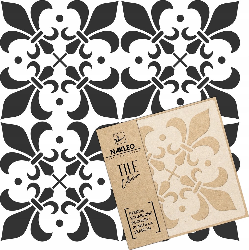 Festősablon Csempe Csempék Többször felhasználható 30x30cm Spanyol minta Almada