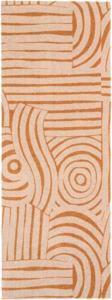 Narancssárga csúszásgátló szőnyeg konyhába rövid szőrrel 67x180cm