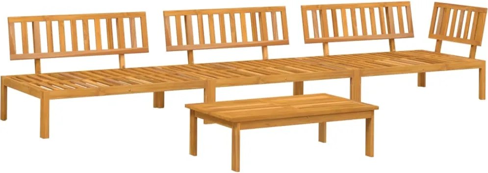 vidaXL 4 részes tömör akácfa kerti raklap ülőgarnitúra