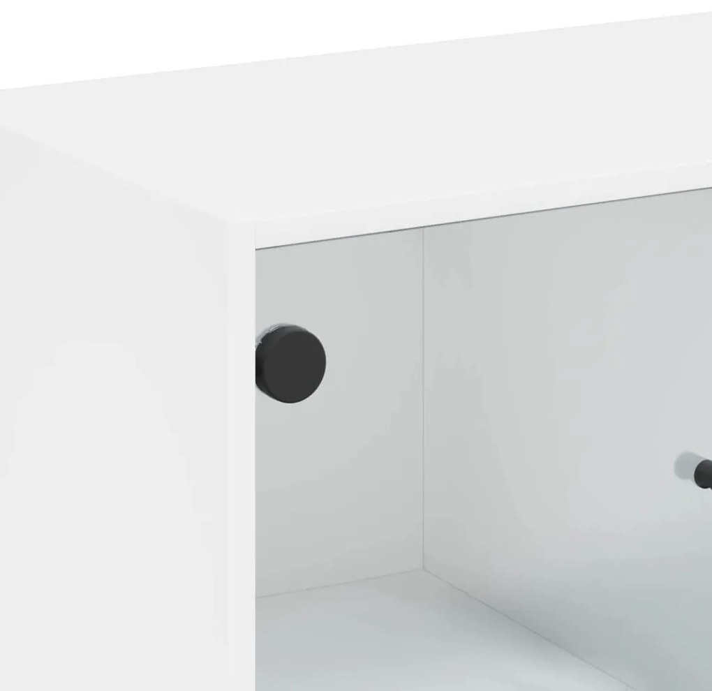 fehér kisszekrény üvegajtókkal 68 x 37 x 75,5 cm