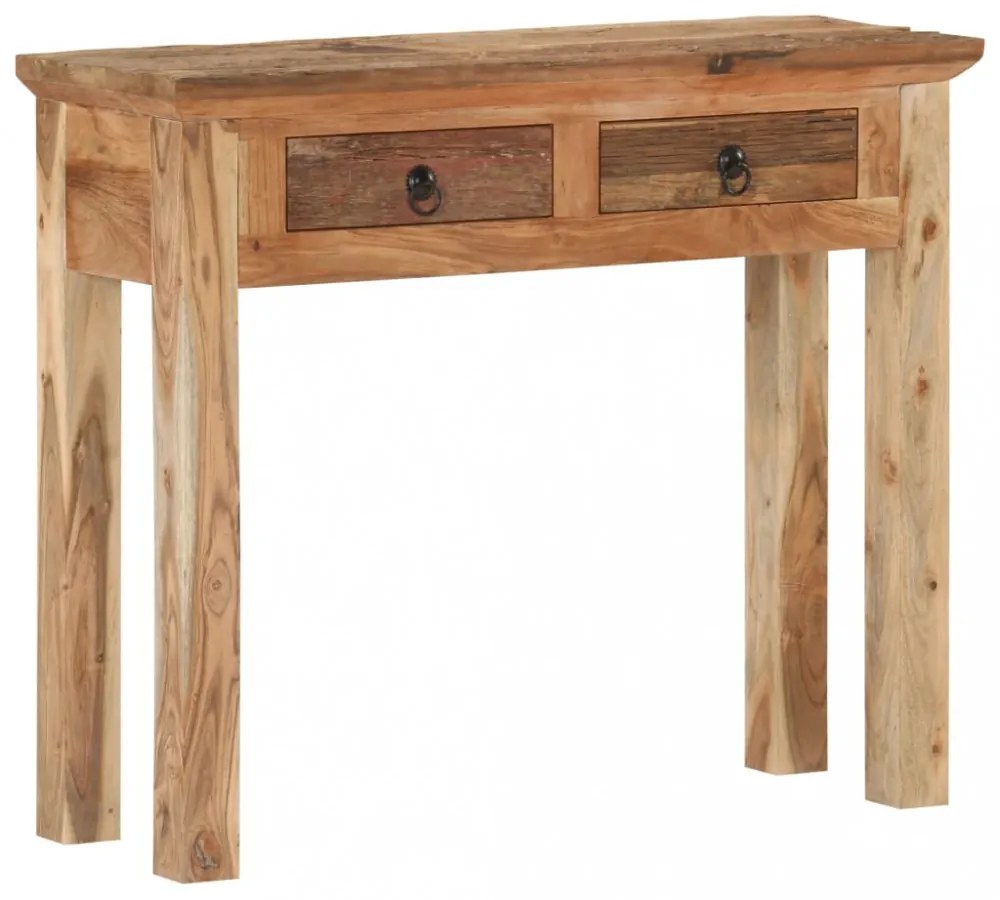 tömör akácfa és újrahasznosított fa tálalóasztal 90,5x30x75 cm
