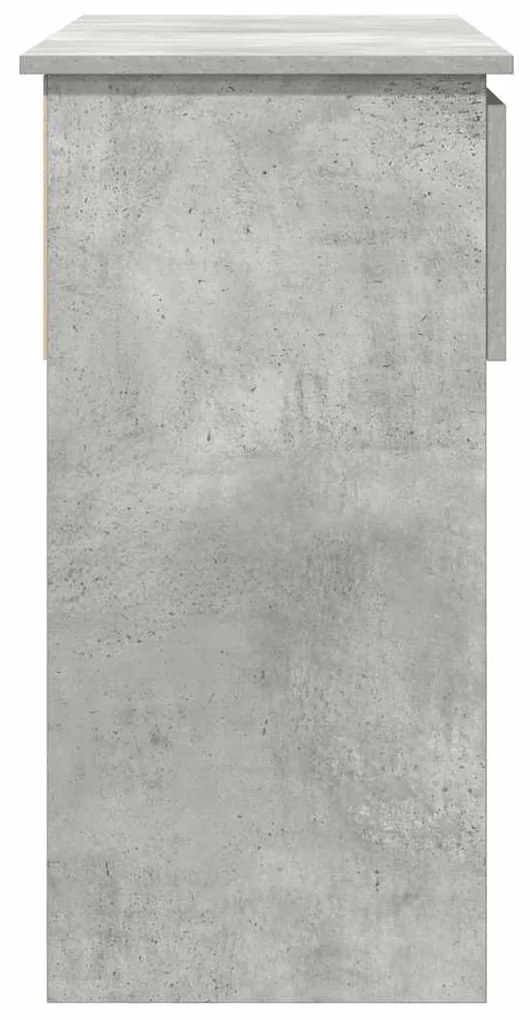betonszürke konzolasztal fiókokkal 85,5x38,5x74,5 cm