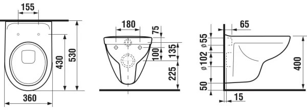JIKA H8663810000001- Függesztett WC + WC-ülőke LYRA duroplast/fehér