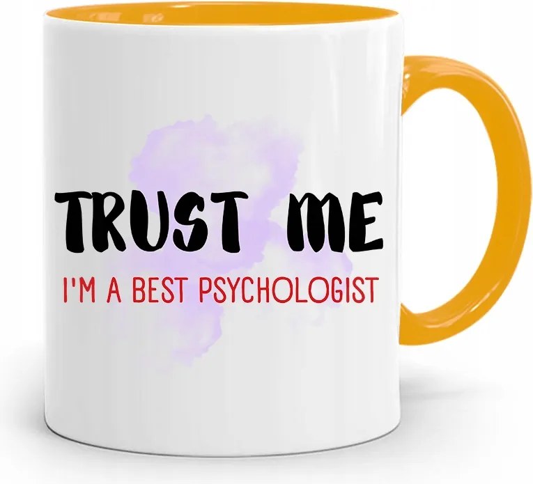 Pszichológus Pszichiáter Terapeuta Bögre Sárga, fényképes nyomattal