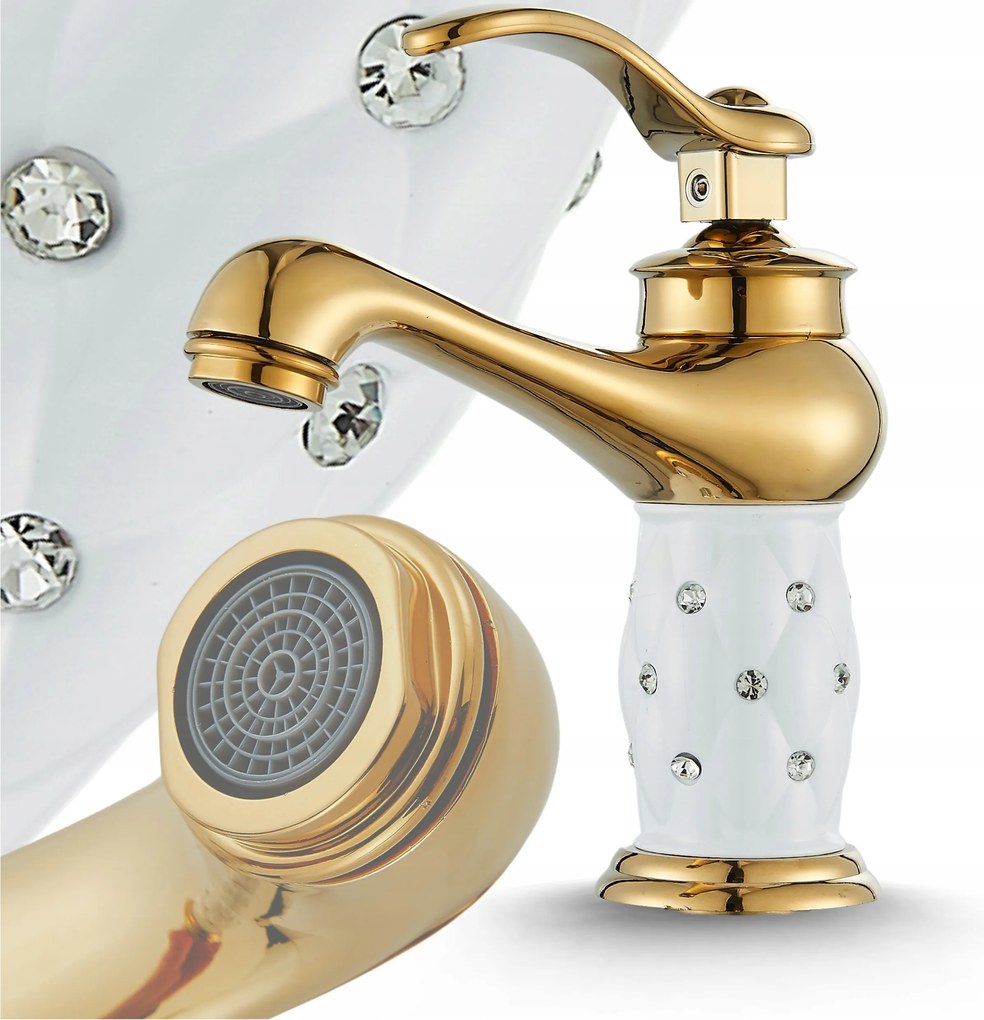 Mosdó csaptelep Fürdőszoba csaptelep Retro Régi stílus Sárgaréz Glamour Arany