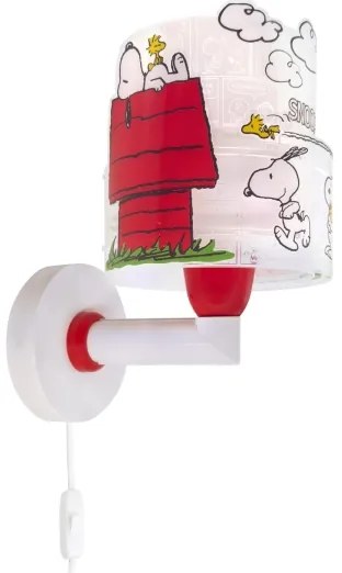 Dalber 76309 - Gyermek fali lámpa SNOOPY 1xE27/15W/230V fehér/piros