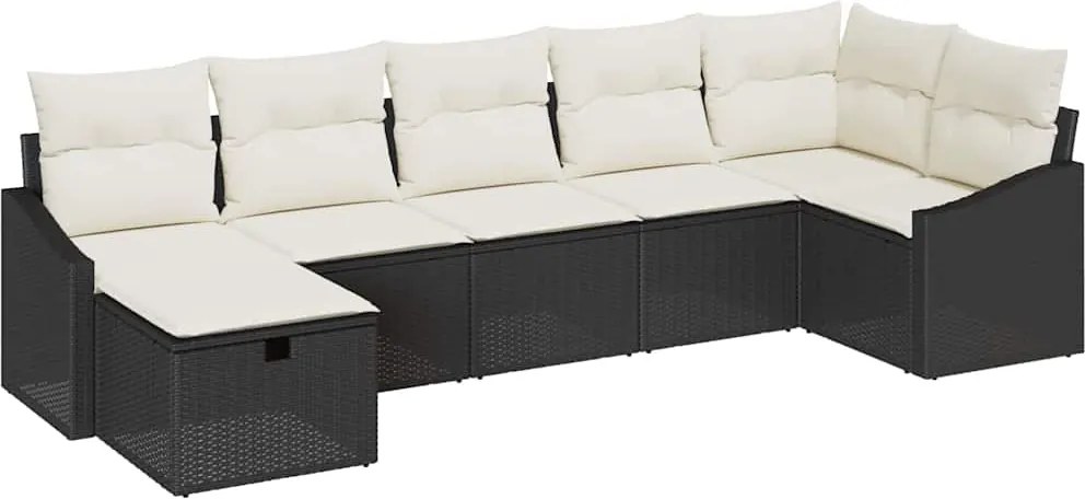 vidaXL Kanapé Szett párnával 7 pcs polirattan