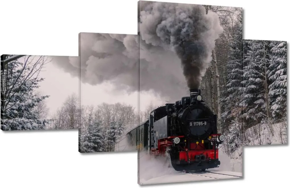 Képek 130x80 Mozdony a téli tájban