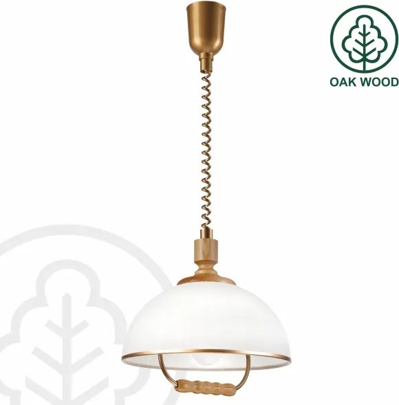 Állítható magasságú RAMONA csillár 1xE27/60W/230V barna/fehér/tölgy