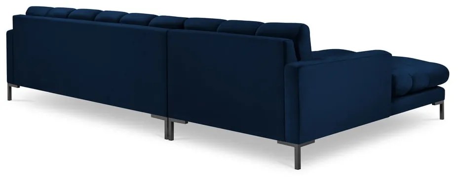 Bali sötétkék bársony sarokkanapé, bal oldali - Cosmopolitan Design