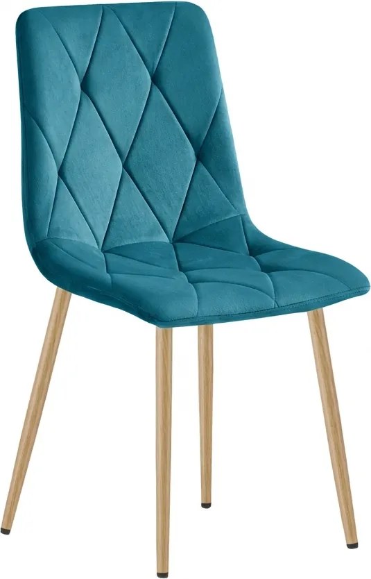 Türkiz bársony étkezőszék LIBRA