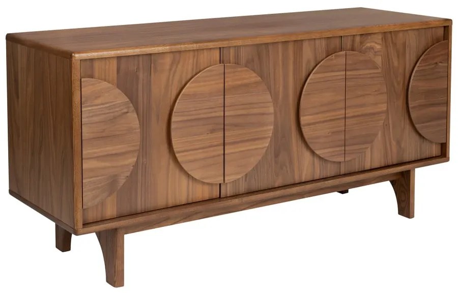 Barna alacsony komód diófa dekorral 120x58 cm Groove – Zuiver