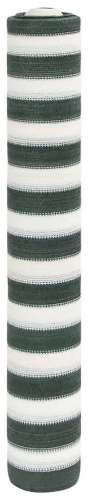 zöld és fehér HDPE belátásgátló háló 1,5 x 10 m 195 g/m²