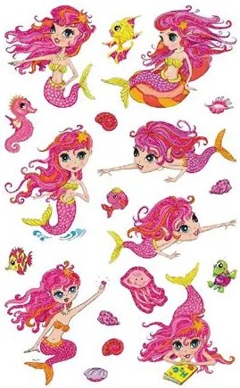 Matrica, fólia, 1 ív, 76x120 mm, AVERY ZWECKFORM, Z-Design No.56061, hableány (AY56061)