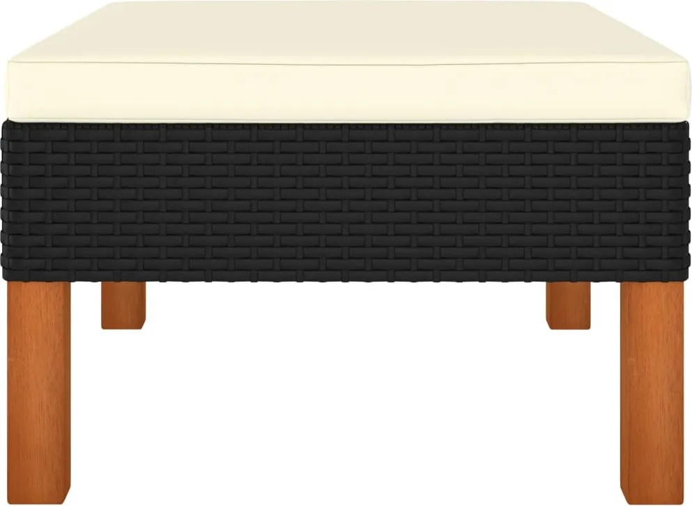 vidaXL polyrattan és tömör eukaliptuszfa lábzsámoly