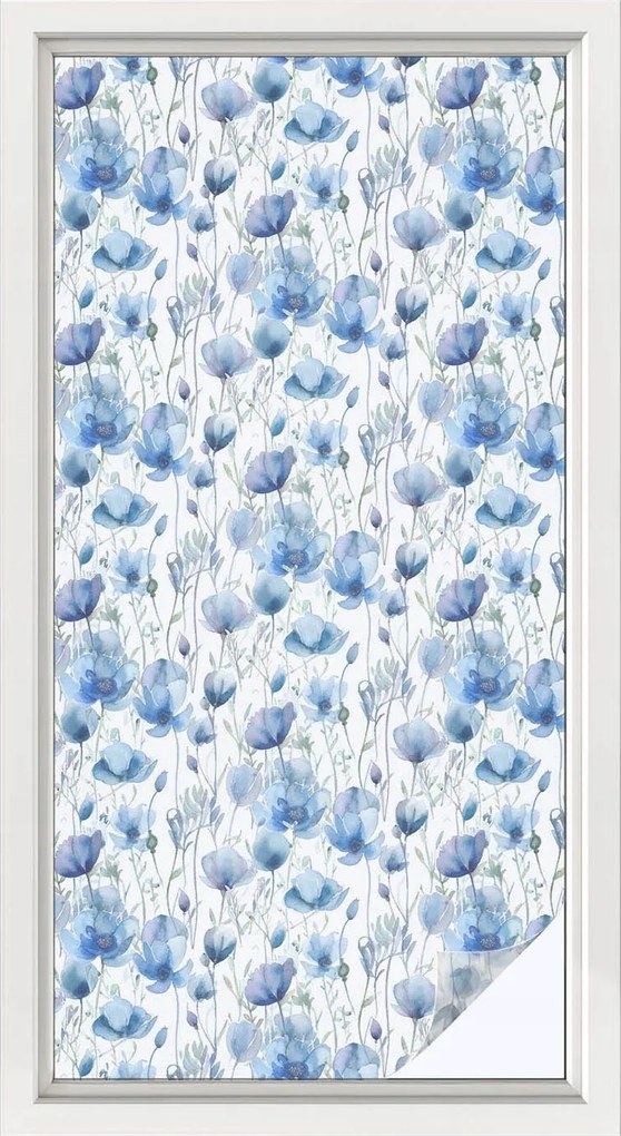 Tejfólia Ablaküveghez Öntapadós Adatvédelem Virágok akvarell 50x100