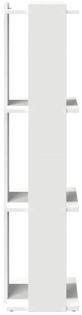 Könyvespolc 3 szintes fehér 60x30x120 cm műfa