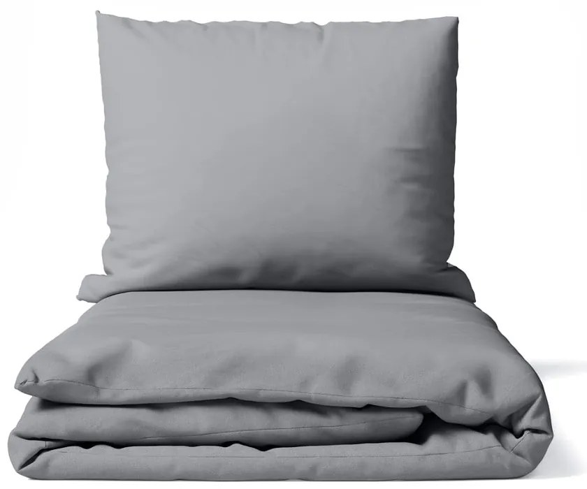 Szürke kétszemélyes mikroszatén ágyneműhuzat 200x200 cm Basic – Bonami Essentials