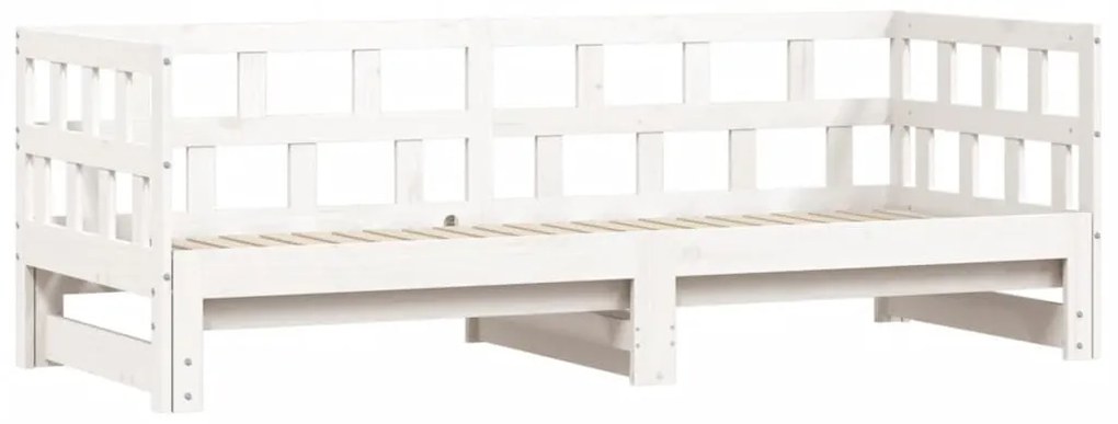 fehér tömör fenyőfa kihúzható kanapéágy 80 x 200 cm