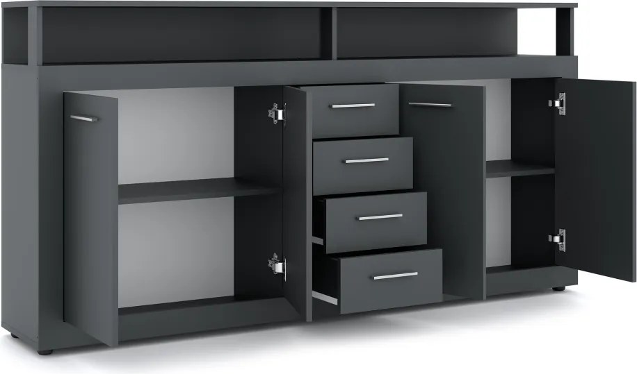XXL/LUNA KOMODA 4D4S ANTRACYT/ANTRACYT