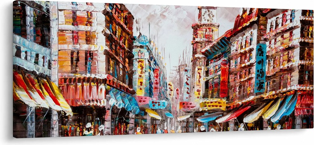 Kép - Hong Kong, olajfestmény (120x50 cm)