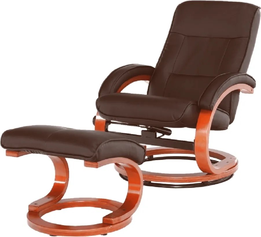 Relaxáló állítható fotel, sötétbarna, RYAN