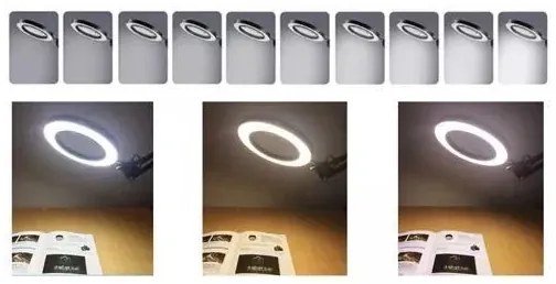 LED Dimmelhető asztali lámpa nagyítóval LED/6W/5V fekete