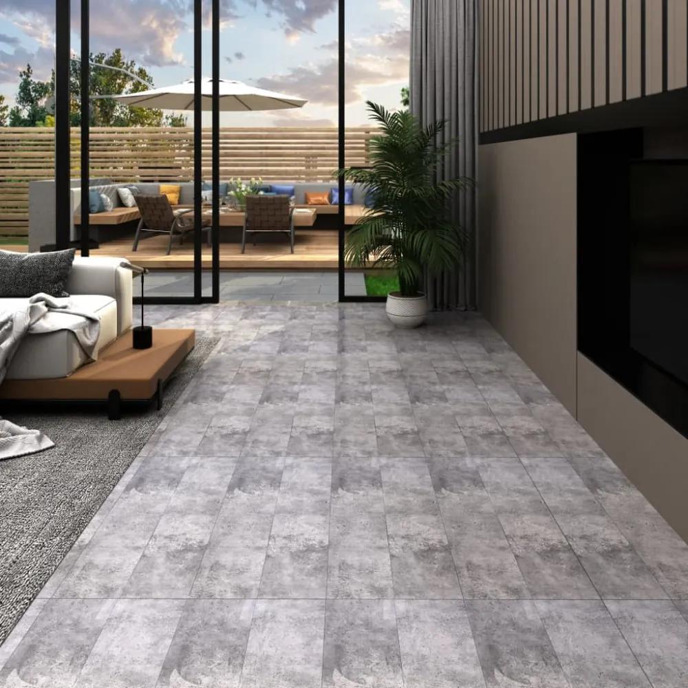 Barna cement színű 3 mm-es öntapadó pvc padlóburkolat 4,46 m²