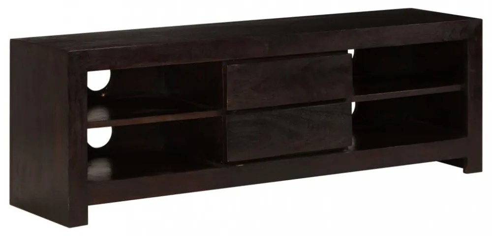sötétbarna tömör akácfa TV-szekrény 120 x 30 x 40 cm