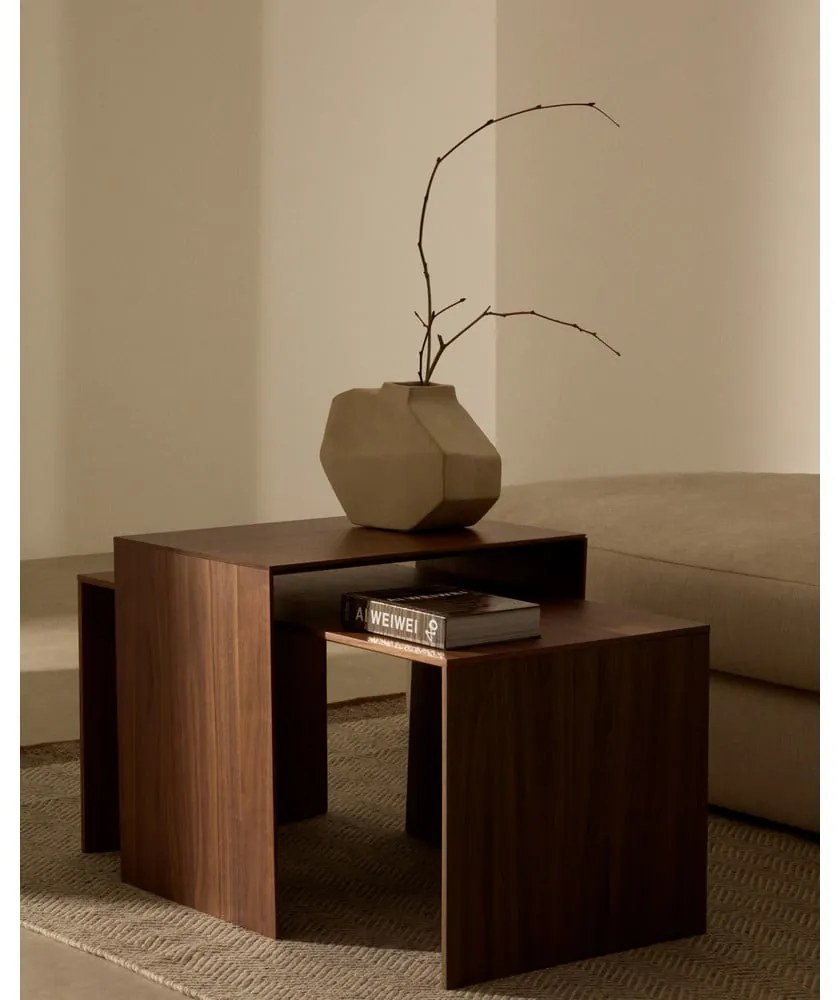 Tárolóasztal diófa dekorral 40x55 cm Litto – Kave Home