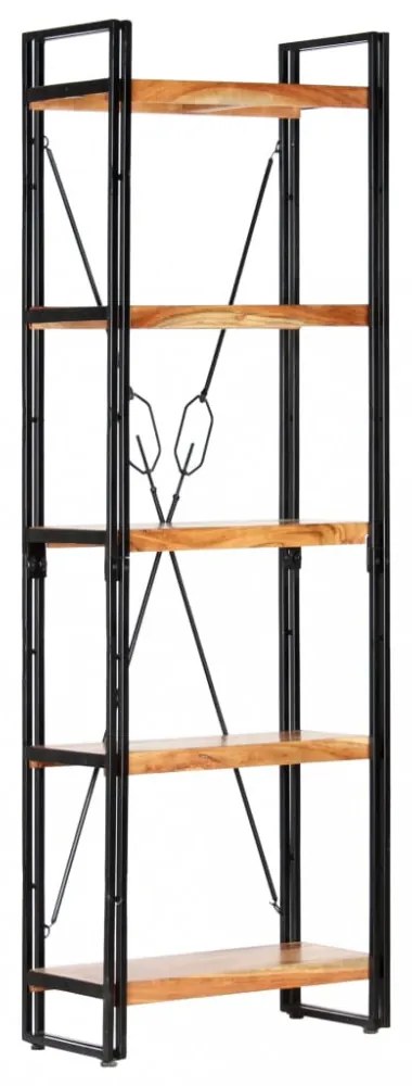 5 szintes tömör akácfa könyvespolc 60 x 30 x 180 cm