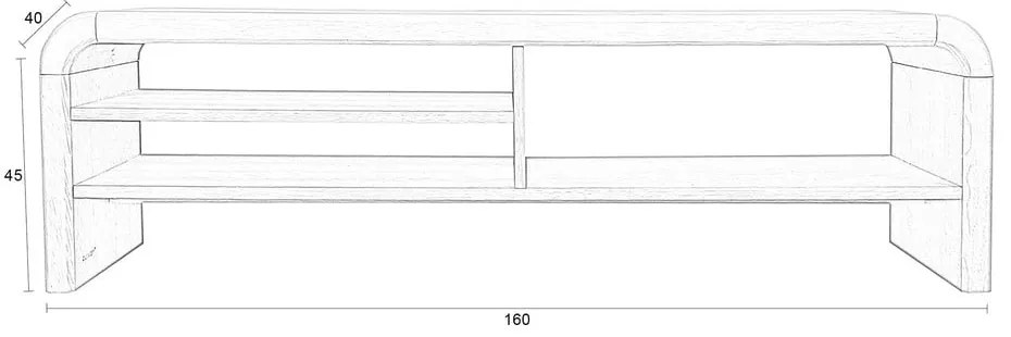 Natúr színű TV-állvány tölgyfa dekorral 160x45x40 cm Brave – Zuiver