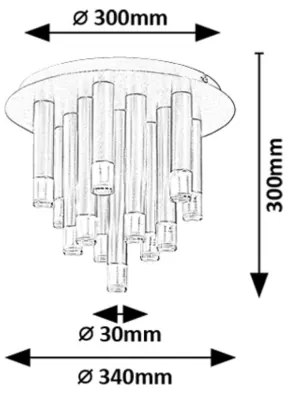 Rabalux 71354 - Mennyezeti lámpatest RAMIRA 13xG9/5W/230V fekete