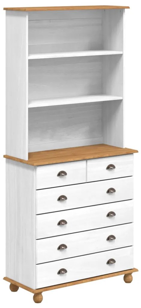 Hutch “ASKIM” Fehér 91x40x199.5 cm Tömör Fenyő, Hutch ASKIM" Fehér 91x30x104 cm Tömör Fenyő, Fiókos Szekrény "ASKIM" Fehér 91x40x95.5 cm Tömör Fenyő"