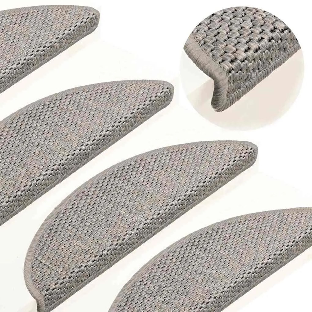 15db szizál hatású ezüst színű öntapadó lépcsőszőnyeg 56x17x3cm