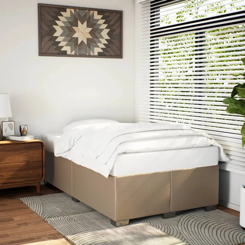 cappuccino színű műbőr ágykeret 120 x 200 cm