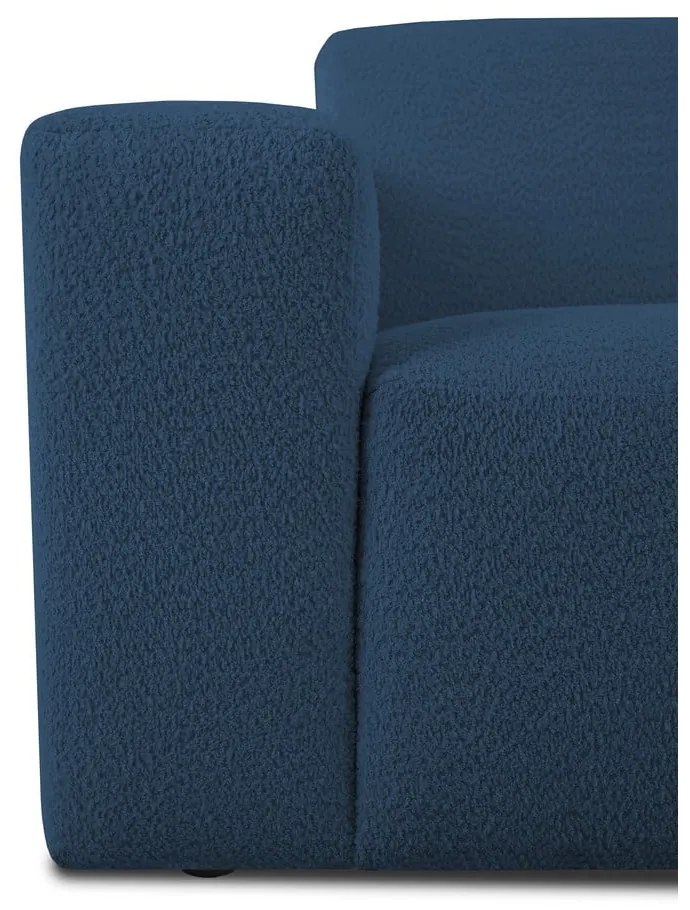 Sötétkék buklé sarokkanapé (U alakú) Roxy – Scandic