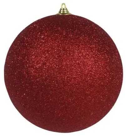 Óriás karácsonyi gömb 25 cm piros glitteres
