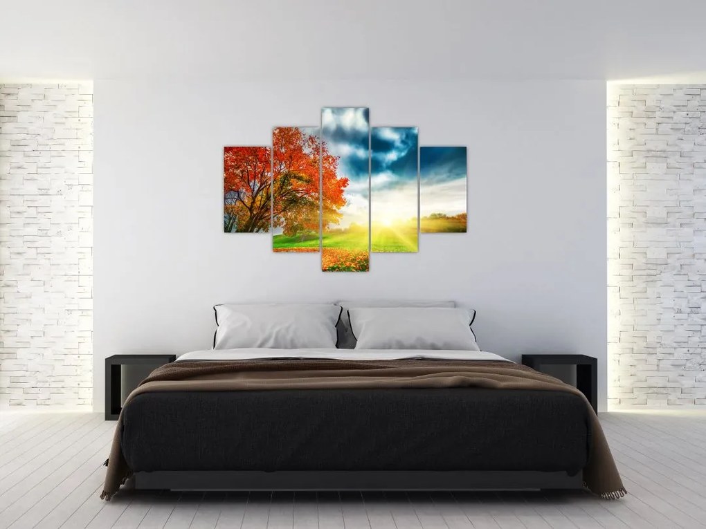 Napsütésben fürdő táj képe (150x105 cm)