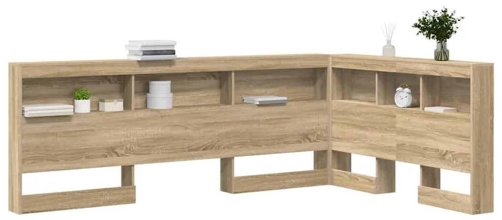 Tároló fejtámla polcokkal tárolóval sonoma tölgy 120 cm Faanyag