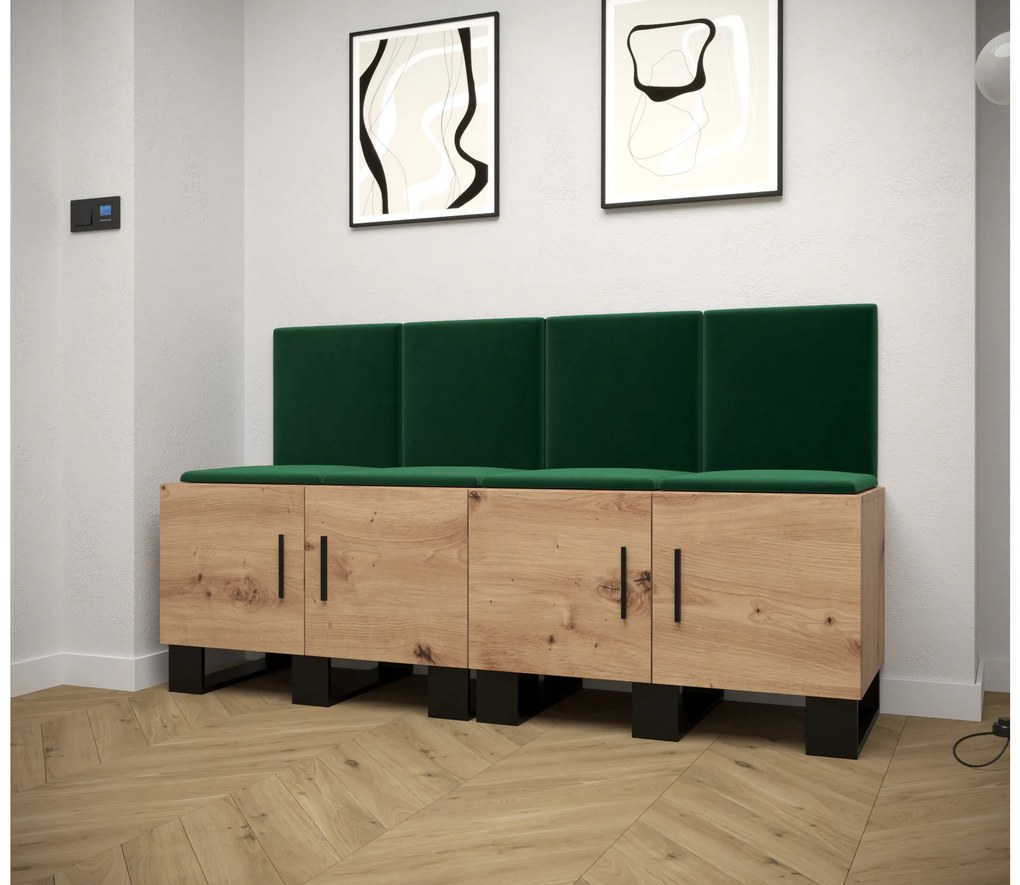 Előszobabútor Amanda 20 (artisan tölgy + zöld). 1086034