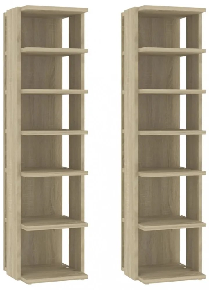 2 db sonoma tölgy színű cipősszekrény 27,5 x 27 x 102 cm