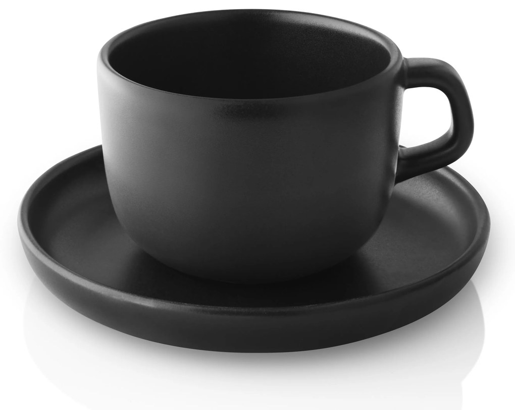 Nordic Kitchen csésze, csészealjjal, 0,2l, fekete - Eva Solo