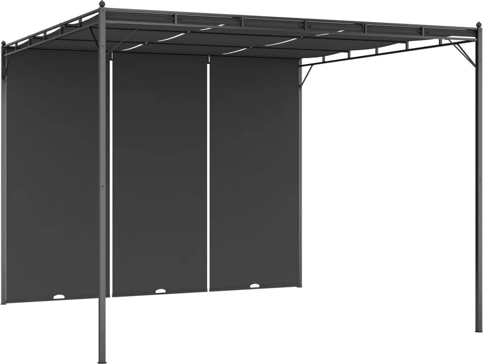vidaXL antracitszürke kerti pavilon oldalfüggönnyel 3 x 3 x 2,25 m