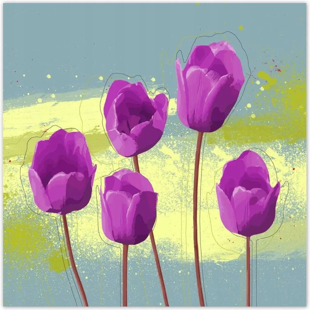 Poszterek 140x140 Lila pipacs